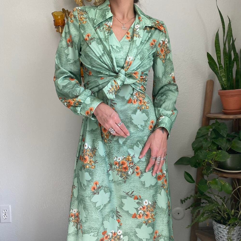 60s maxi dress and matching shirt